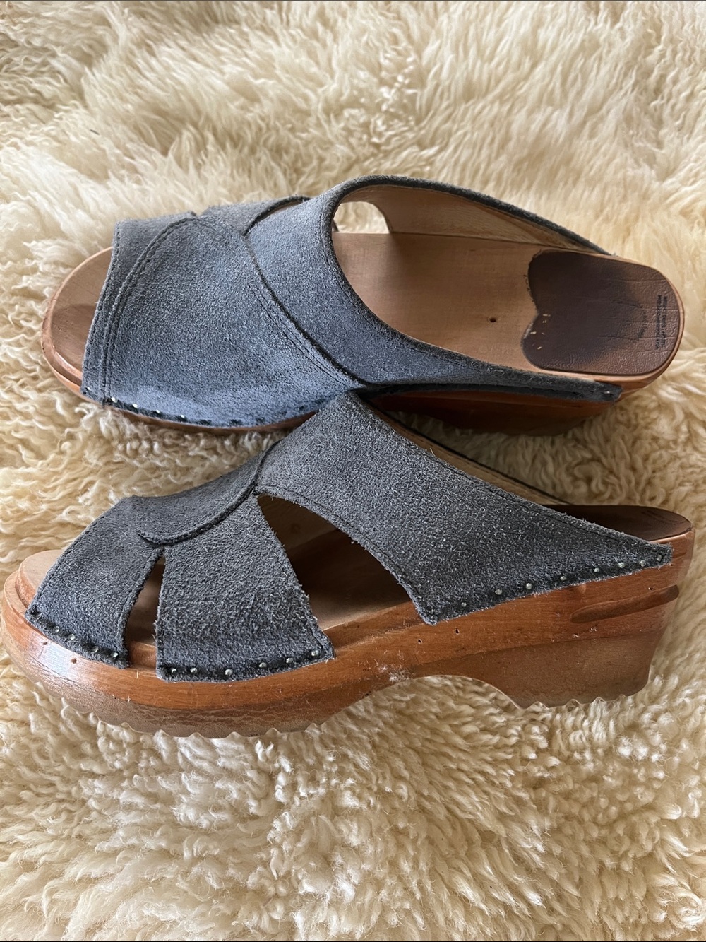 Troentorp Grey Suede Clog Sandals 36 - Picture 2 of 4